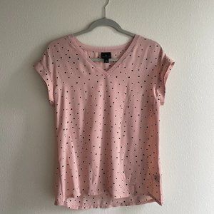 Worthington by Macy's XS Pink Polka Dot Blouse